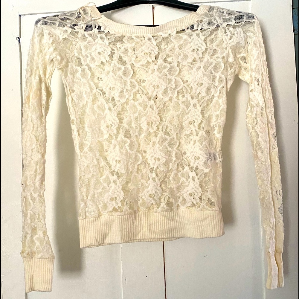 Aeropostale lace top xs ivory color NWT